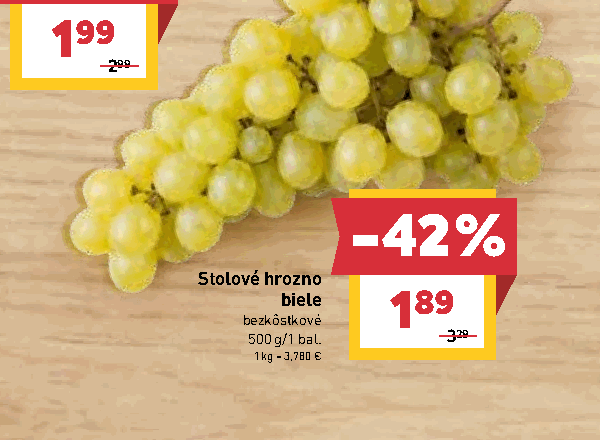 Stolové hrozno biele bezkôstkové