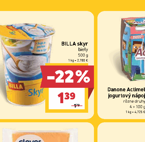 BILLA skyr biely