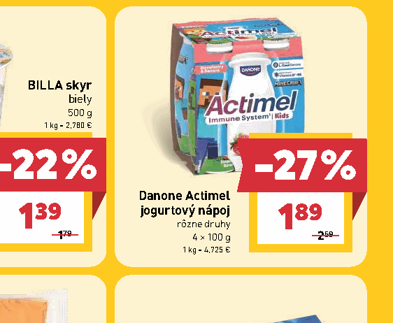 Danone Actimel jogurtový nápoj rôzne druhy