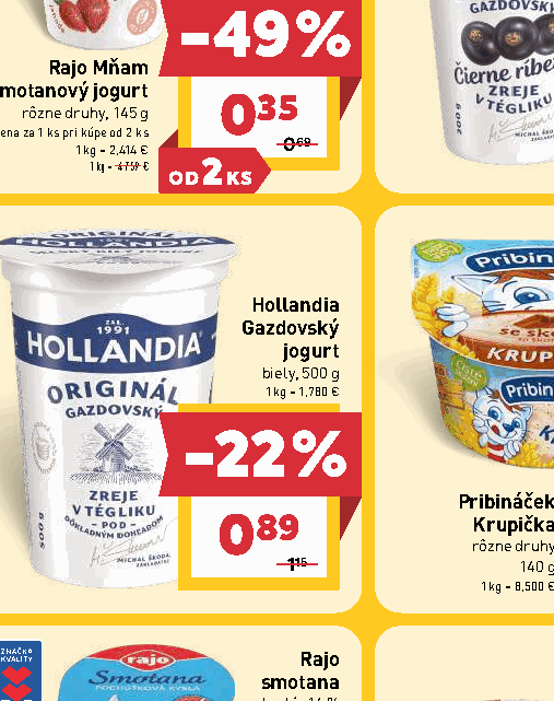 Hollandia Gazdovský jogurt biely, 500 g