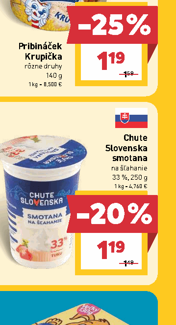 Chute Slovenska smotana na šľahanie