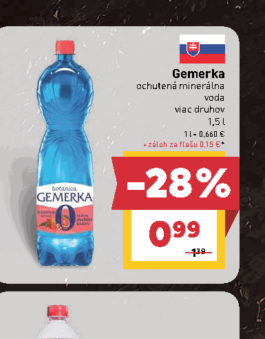 Gemerka ochutená minerálna voda viac druhov