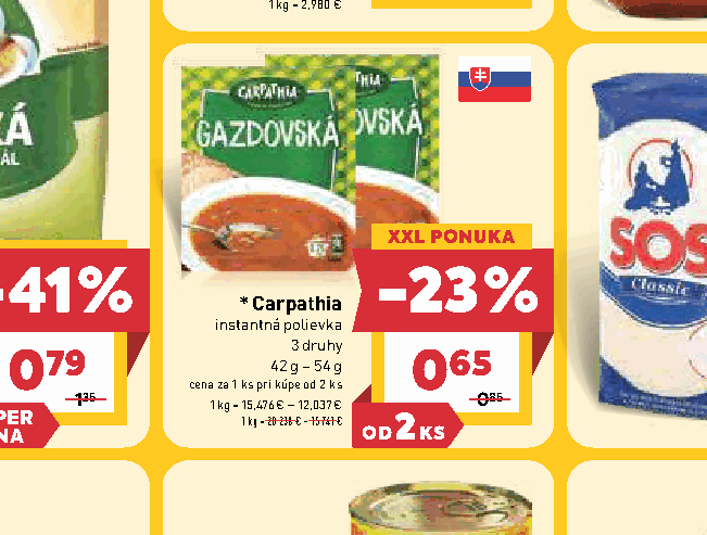 Carpathia instantná polievka 3 druhy