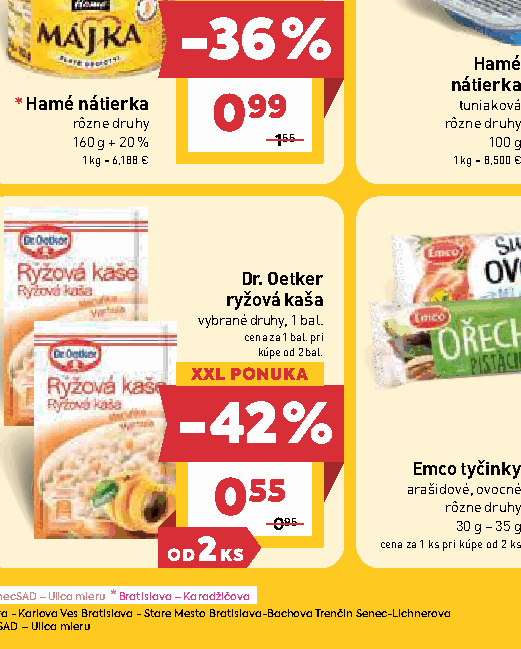 Dr. Oetker ryžová kaša vybrané druhy, 1 bal. kúpe od 2 bal.