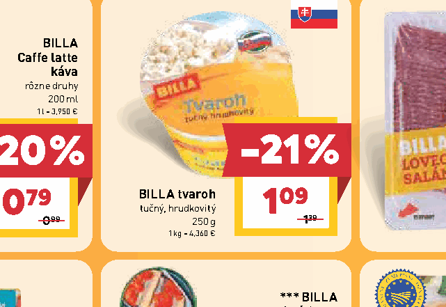BILLA tvaroh tučný, hrudkovitý