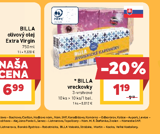 BILLA vreckovky 3-vrstvové