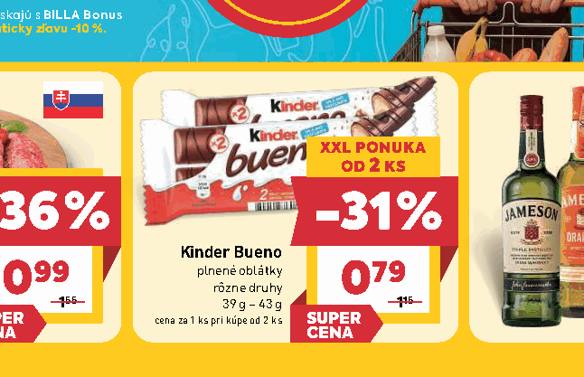 Kinder Bueno plnené oblátky rôzne druhy