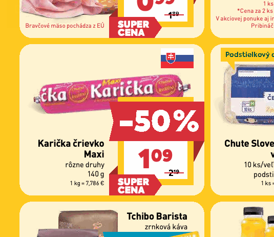 Karička črievko Maxi rôzne druhy