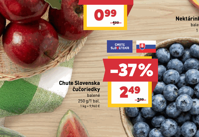 Chute Slovenska čučoriedky balené