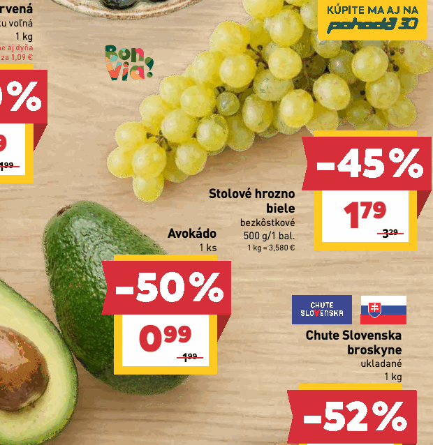Stolové hrozno Avokádo