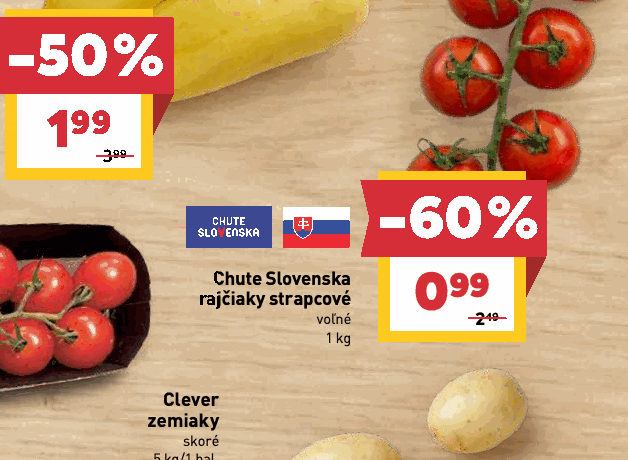 Chute Slovenska rajčiaky strapcové voľné