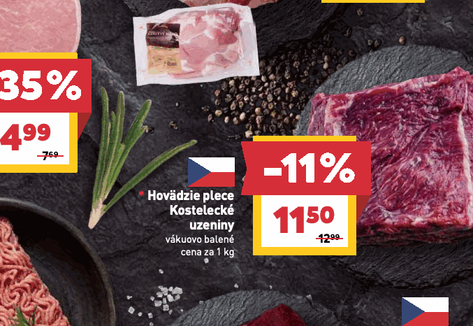 Hovädzie plece Kostelecké uzeniny vákuovo balené