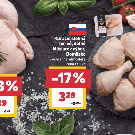 Kuracie stehná horné, dolné Mäsiarov výber, Domäsko v ochrannej atmosfére