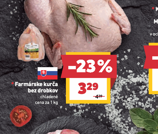 Farmárske kurča bez drobkov chladené