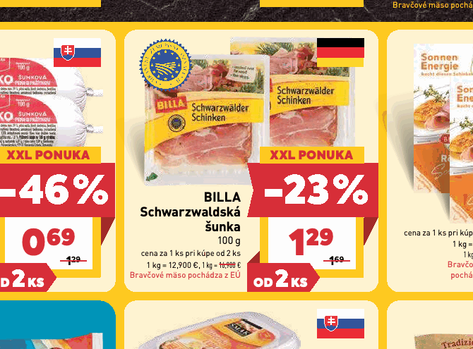 BILLA Schwarzwaldská šunka