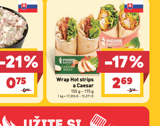 Wrap Hot strips a Caesar