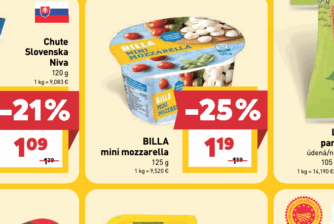 BILLA mini mozzarella
