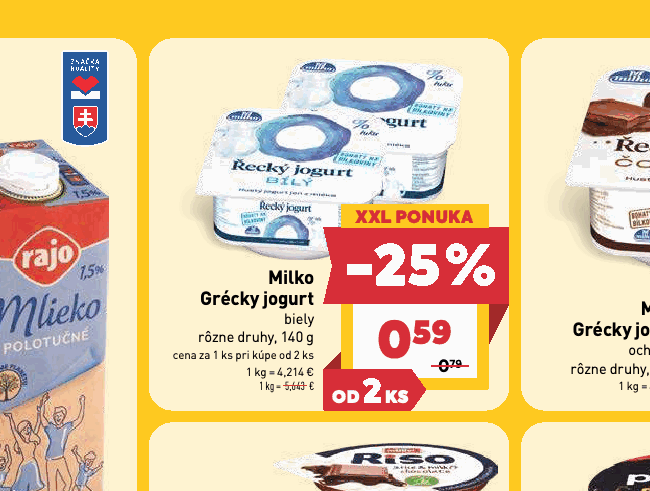 Milko Grécky jogurt biely rôzne druhy, 140 g