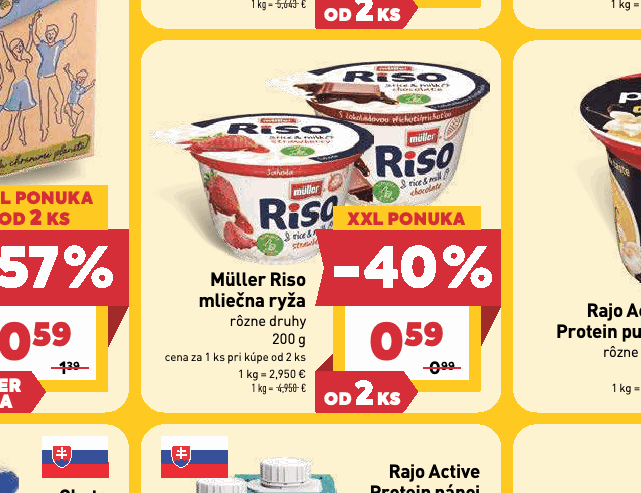 Müller Riso mliečna ryža rôzne druhy