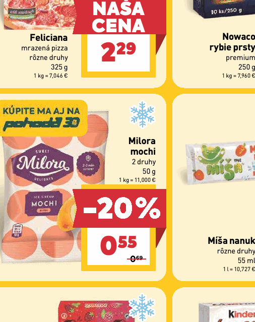 Milora mochi 2 druhy