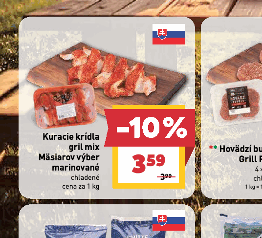 Kuracie krídla gril mix Mäsiarov výber marinované chladené
