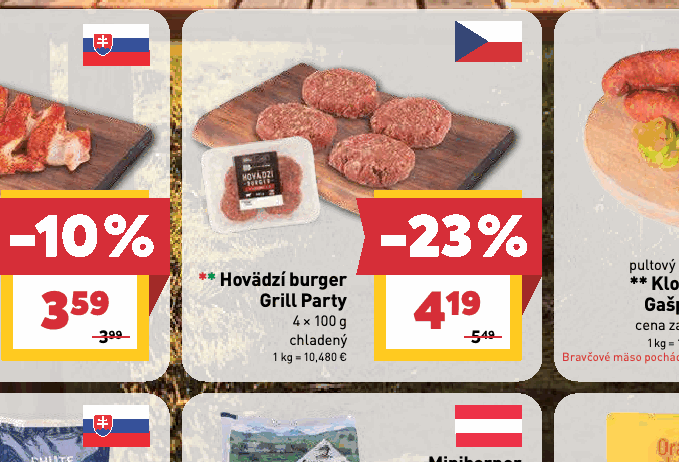 Hovädzí burger Grill Party chladený