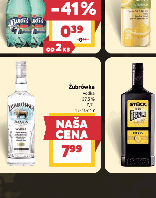Żubrówka vodka 37,5 %