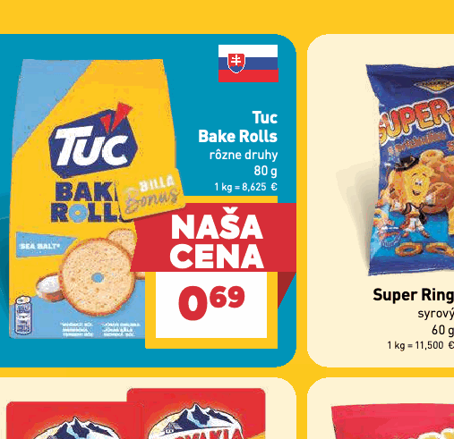 Tuc Bake Rolls rôzne druhy
