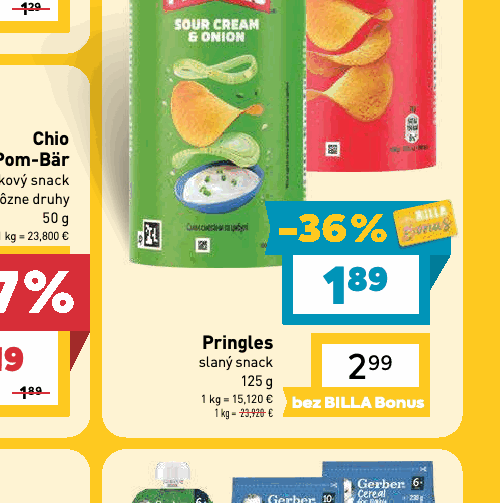 Pringles slaný snack