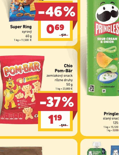 Chio Pom-Bär zemiakový snack rôzne druhy