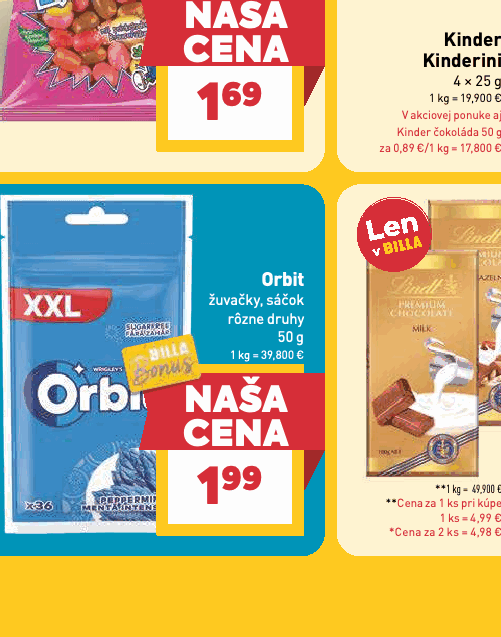 Orbit žuvačky, sáčok rôzne druhy