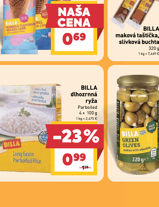 BILLA dlhozrnná ryža Parboiled