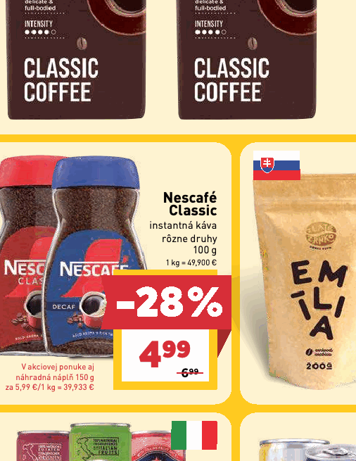 Nescafé Classic instantná káva rôzne druhy