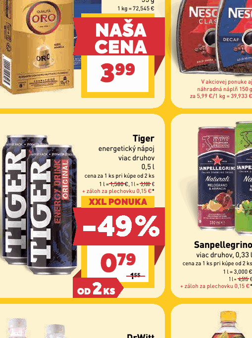 Tiger energetický nápoj viac druhov
