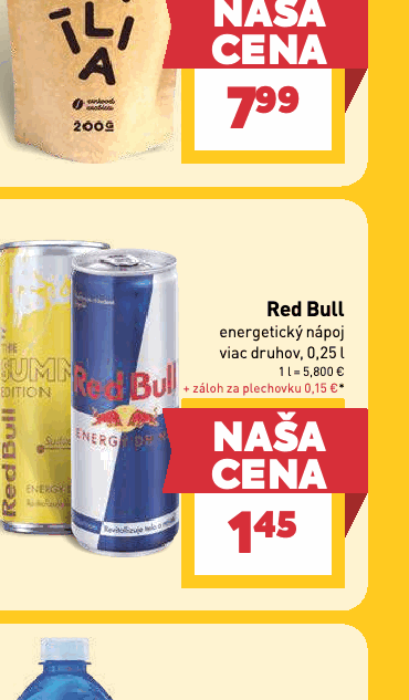 Red Bull energetický nápoj viac druhov, 0,25 l