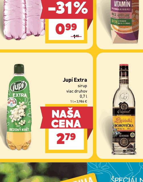 Jupí Extra sirup viac druhov