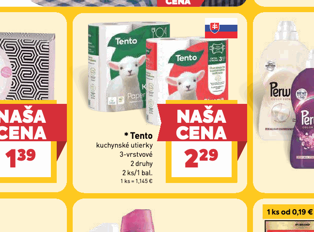Tento kuchynské utierky 3-vrstvové 2 druhy