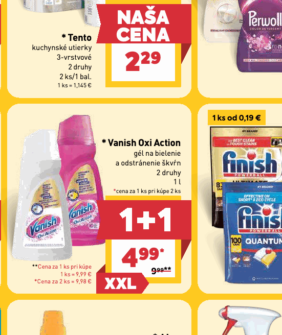 Vanish Oxi Action gél na bielenie a odstránenie škvŕn 2 druhy