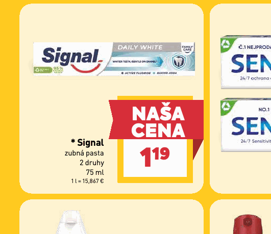 Signal zubná pasta 2 druhy