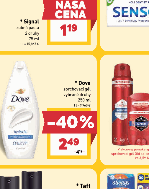 Dove sprchovací gél vybrané druhy