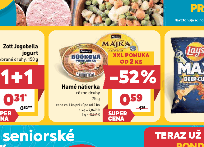 Hamé nátierka rôzne druhy
