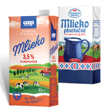 Mlieko plnotučné 3,5% 1 l