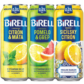 Birell Radler 0,0% 3 druhy 0,5 l