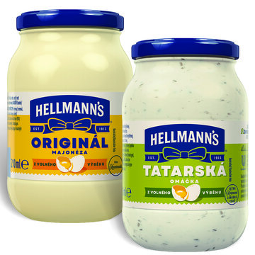 Hellmann's Originál majonéza 210 ml a Tatárska omáčka 210 ml