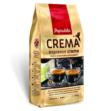 Popradská Crema espresso zrnková káva 500 g