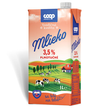 Tradičná kvalita Mlieko plnotučné 3,5% 1 l