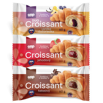 Tradičná kvalita Croissant plnený rôzne druhy 60 g