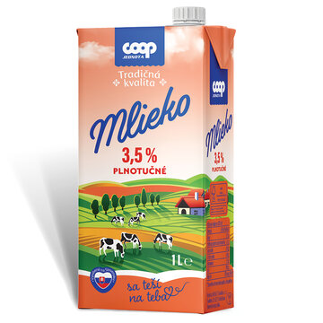 Tradičná kvalita Mlieko plnotučné 3,5% 1 l