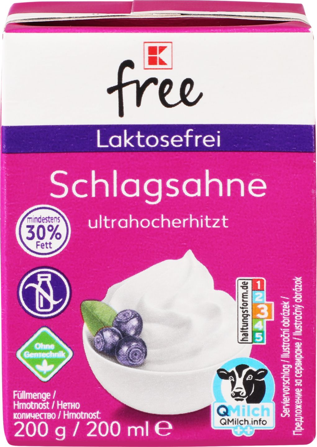 K-free Trvanlivá smotana na šľahanie, delakt., UHT