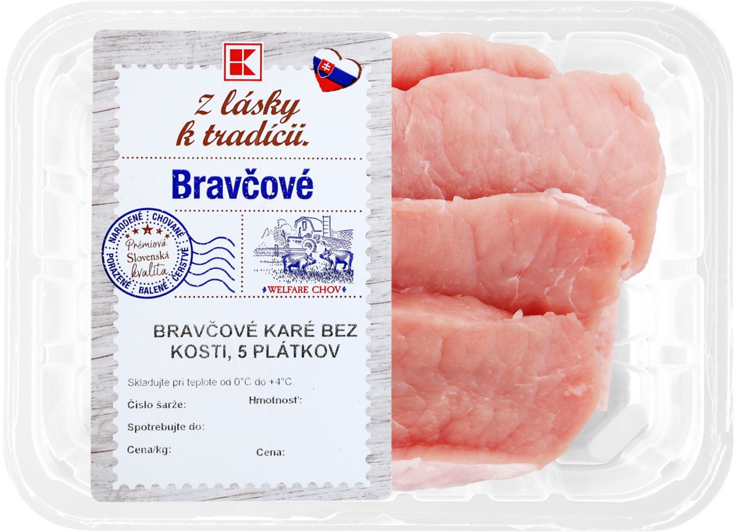 Z lásky k tradícií Bravčové karé bez kosti, plátky